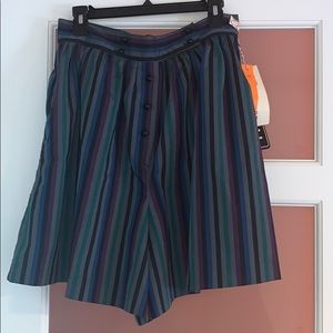 Vintage striped split skirt